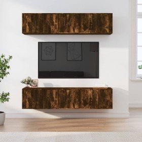 Set de muebles de TV 6 pzas madera contrachapada roble ahumado en Muebles TV | Comprar online en Foru.es