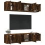 Set de muebles de TV 6 pzas madera contrachapada roble ahumado en Muebles TV | Comprar online en Foru.es