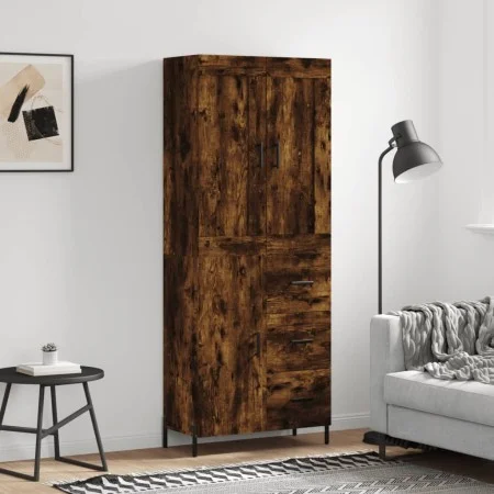 Aparador alto madera contrachapada roble ahumado 69,5x34x180 cm de vidaXL, Aparadores - Ref: Foro24-3199822, Precio: 168,32 €...