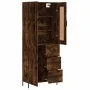 Aparador alto madera contrachapada roble ahumado 69,5x34x180 cm de vidaXL, Aparadores - Ref: Foro24-3199822, Precio: 168,32 €...