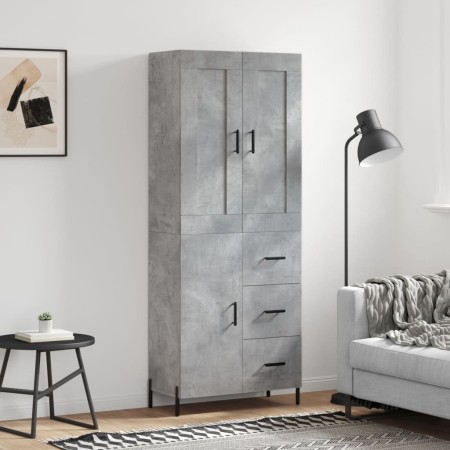Aparador alto madera contrachapada gris hormigón 69,5x34x180 cm de vidaXL, Aparadores - Ref: Foro24-3199821, Precio: 169,09 €...