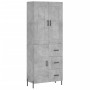 Aparador alto madera contrachapada gris hormigón 69,5x34x180 cm de vidaXL, Aparadores - Ref: Foro24-3199821, Precio: 169,09 €...