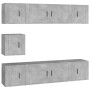 Set de muebles de TV 7 pzas madera contrachapada gris hormigón en Muebles TV | Comprar online en Foru.es