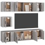 Set de muebles de TV 7 pzas madera contrachapada gris hormigón en Muebles TV | Comprar online en Foru.es