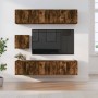 Set de muebles de TV 7 pzas madera contrachapada roble ahumado en Muebles TV | Comprar online en Foru.es