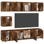 Set de muebles de TV 7 pzas madera contrachapada roble ahumado en Muebles TV | Comprar online en Foru.es