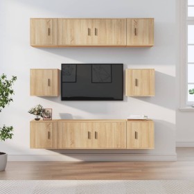 Set de muebles para TV 8 pzas madera contrachapada roble Sonoma en Muebles TV | Comprar online en Foru.es