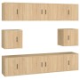 Set de muebles para TV 8 pzas madera contrachapada roble Sonoma en Muebles TV | Comprar online en Foru.es