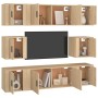 Set de muebles para TV 8 pzas madera contrachapada roble Sonoma en Muebles TV | Comprar online en Foru.es