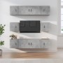 Set de muebles de TV 8 pzas madera contrachapada gris hormigón en Muebles TV | Comprar online en Foru.es