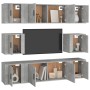 Set de muebles de TV 8 pzas madera contrachapada gris hormigón en Muebles TV | Comprar online en Foru.es