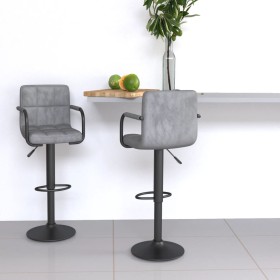 Taburetes de cocina 2 unidades terciopelo gris claro de vidaXL, Taburetes de cocina - Ref: Foro24-334659, Precio: 142,48 €, D...