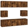 Set de muebles de TV 8 pzas madera contrachapada roble ahumado en Muebles TV | Comprar online en Foru.es