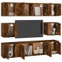 Set de muebles de TV 8 pzas madera contrachapada roble ahumado en Muebles TV | Comprar online en Foru.es