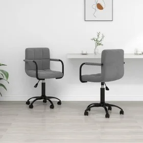 Sillas de comedor giratorias 2 unidades terciopelo gris oscuro de vidaXL, Sillas de comedor - Ref: Foro24-334722, Precio: 128...