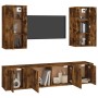 Set de muebles de TV 5 pzas madera contrachapada roble ahumado en Muebles TV | Comprar online en Foru.es