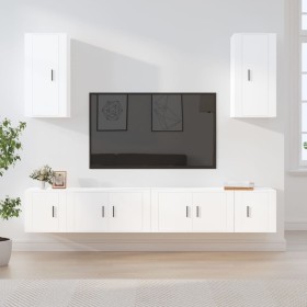 Set de muebles para TV 6 piezas madera contrachapada blanco en Muebles TV | Comprar online en Foru.es