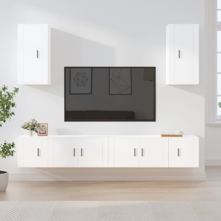 Set de muebles para TV 6 piezas madera contrachapada blanco en Muebles TV | Comprar online en Foru.es