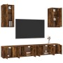 Set de muebles de TV 6 pzas madera contrachapada roble ahumado en Muebles TV | Comprar online en Foru.es