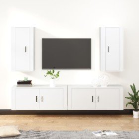 Set de muebles para TV 4 piezas madera contrachapada blanco en Muebles TV | Comprar online en Foru.es