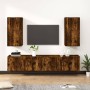 Set de muebles de TV 4 pzas madera contrachapada roble ahumado en Muebles TV | Comprar online en Foru.es