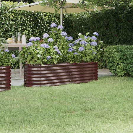 Jardinera arriate acero galvanizado marrón 152x40x36 cm en Macetas y jardineras | Comprar online en Foru.es