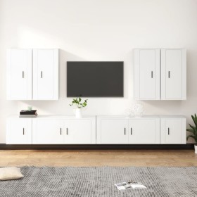 Set de muebles para TV 8 piezas madera contrachapada blanco en Muebles TV | Comprar online en Foru.es