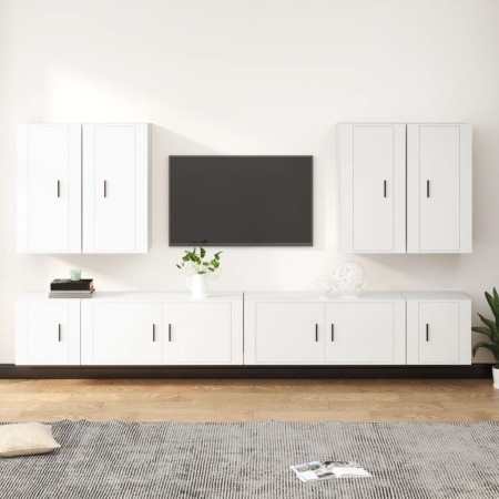 Set de muebles para TV 8 piezas madera contrachapada blanco en Muebles TV | Comprar online en Foru.es