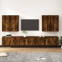 Set de muebles de TV 8 pzas madera contrachapada roble ahumado en Muebles TV | Comprar online en Foru.es