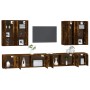 Set de muebles de TV 8 pzas madera contrachapada roble ahumado en Muebles TV | Comprar online en Foru.es