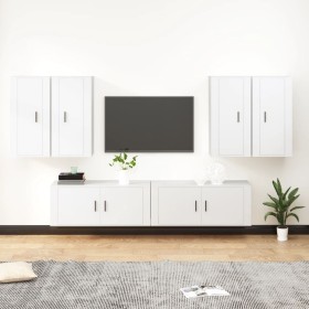Set de muebles para TV 6 piezas madera contrachapada blanco en Muebles TV | Comprar online en Foru.es