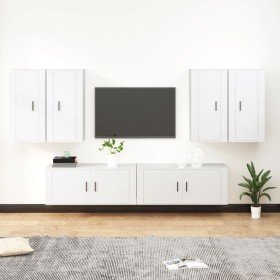 Set de muebles para TV 6 piezas madera contrachapada blanco en Muebles TV | Comprar online en Foru.es