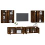 Set de muebles de TV 6 pzas madera contrachapada roble ahumado en Muebles TV | Comprar online en Foru.es
