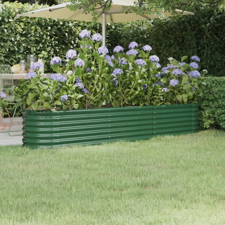 Jardinera arriate acero galvanizado verde 224x40x36 cm en Macetas y jardineras | Comprar online en Foru.es