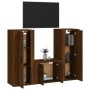 Set de muebles para TV 3 pzas madera contrachapada roble marrón en Muebles TV | Comprar online en Foru.es