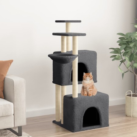 Rascador para gatos con postes de sisal gris oscuro 122 cm de vidaXL, Mobiliario para gatos - Ref: Foro24-172054, Precio: 55,...