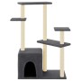 Rascador para gatos con postes de sisal gris oscuro 107,5 cm de vidaXL, Mobiliario para gatos - Ref: Foro24-172072, Precio: 3...