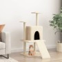 Rascador para gatos con postes de sisal color crema 110 cm de vidaXL, Mobiliario para gatos - Ref: Foro24-172037, Precio: 41,...