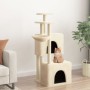 Rascador para gatos con postes de sisal color crema 122 cm de vidaXL, Mobiliario para gatos - Ref: Foro24-172052, Precio: 57,...