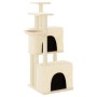 Rascador para gatos con postes de sisal color crema 122 cm de vidaXL, Mobiliario para gatos - Ref: Foro24-172052, Precio: 57,...