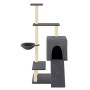 Rascador para gatos con postes de sisal gris oscuro 130,5 cm de vidaXL, Mobiliario para gatos - Ref: Foro24-172042, Precio: 6...