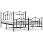 Estructura de cama cabecero y estribo metal negro 180x200 cm de vidaXL, Camas y somieres - Ref: Foro24-353461, Precio: 173,51...