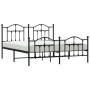 Estructura de cama cabecero y estribo metal negro 180x200 cm de vidaXL, Camas y somieres - Ref: Foro24-353461, Precio: 173,51...