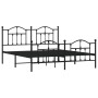 Estructura de cama cabecero y estribo metal negro 180x200 cm de vidaXL, Camas y somieres - Ref: Foro24-353461, Precio: 173,51...