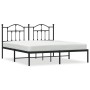 Estructura de cama con cabecero metal negro 180x200 cm de vidaXL, Camas y somieres - Ref: Foro24-353443, Precio: 137,19 €, De...