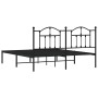 Estructura de cama con cabecero metal negro 180x200 cm de vidaXL, Camas y somieres - Ref: Foro24-353443, Precio: 137,19 €, De...