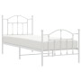 Estructura cama metal con cabecero y pie cama blanca 90x200 cm de vidaXL, Camas y somieres - Ref: Foro24-353499, Precio: 94,2...