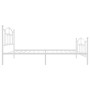 Estructura cama metal con cabecero y pie cama blanca 90x200 cm de vidaXL, Camas y somieres - Ref: Foro24-353499, Precio: 94,2...