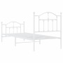 Estructura cama metal con cabecero y pie cama blanca 90x200 cm de vidaXL, Camas y somieres - Ref: Foro24-353499, Precio: 94,2...