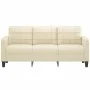 Sofá de 3 plazas de cuero sintético color crema 180 cm de vidaXL, Sofás - Ref: Foro24-359123, Precio: 230,96 €, Descuento: %
